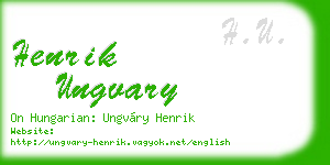 henrik ungvary business card